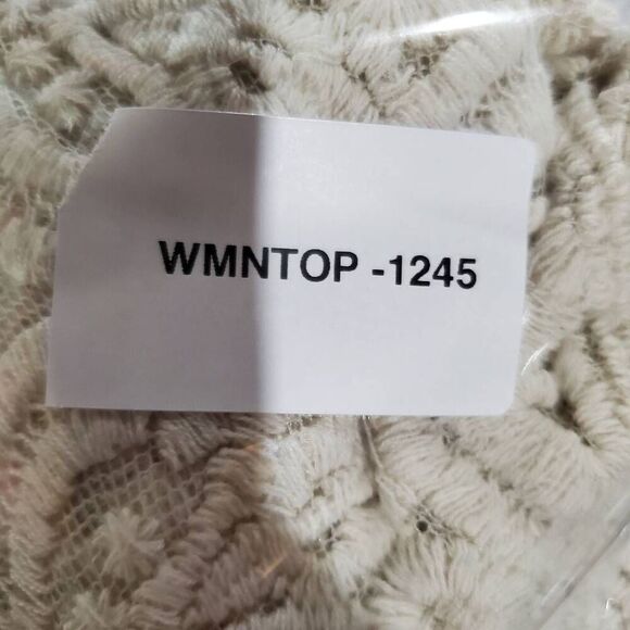 Ivory Lace Medium Large Open Front Cardigan Cover Top - Picture 9 of 9